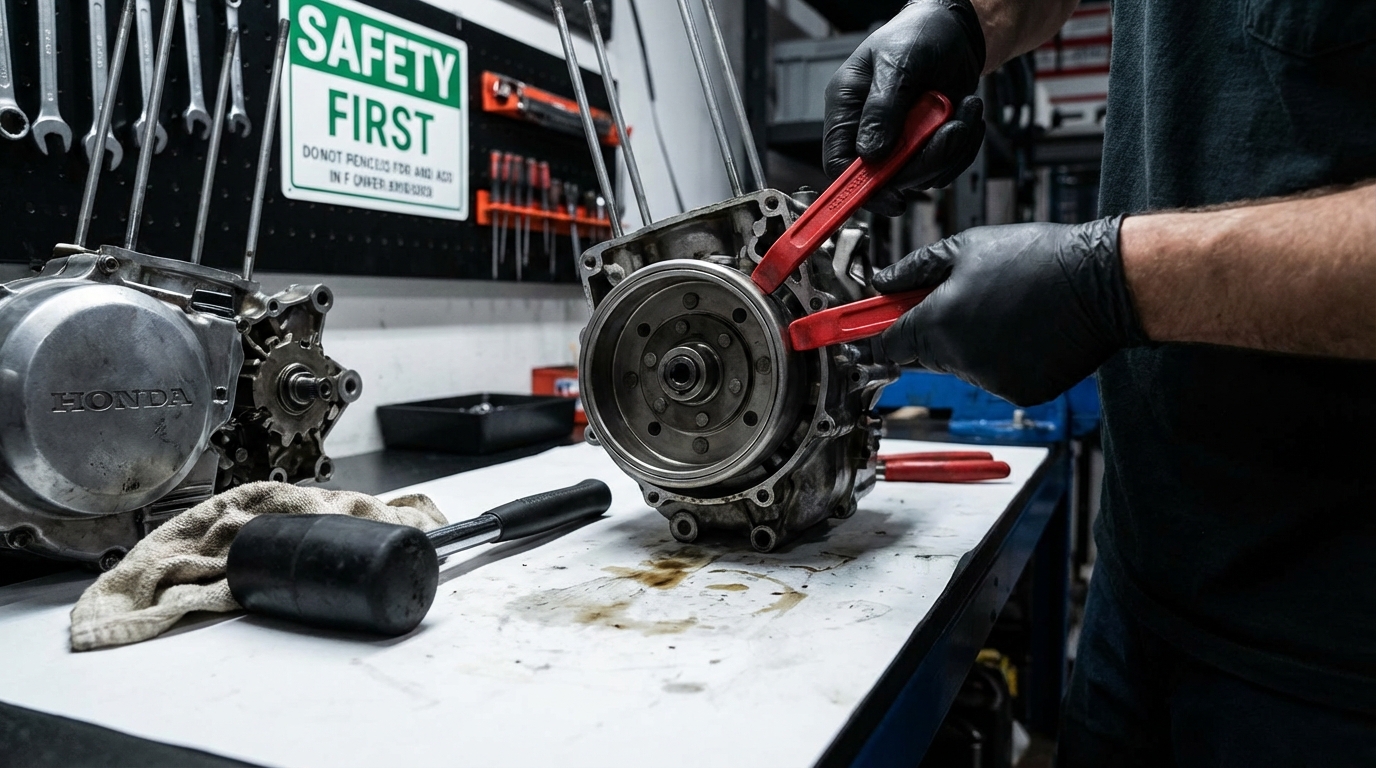 découvrez une méthode alternative pour enlever un volant magnétique sans utiliser d'arrache spécifique, adaptée aux réparations mécaniques simples.
